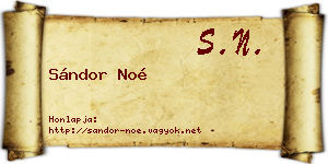 Sándor Noé névjegykártya